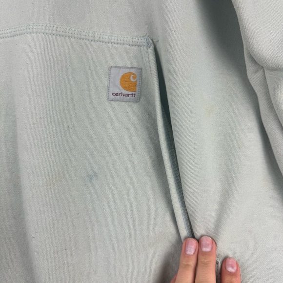 Carhartt Men’s 2XL Loose Fit Hoodie – Light Gray with Sleeve Logo - Picture 2 of 8